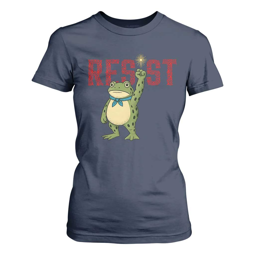 Resist Frog AIDS Support T Shirt For Women Portland Activist Political Meme HIV Red Ribbon