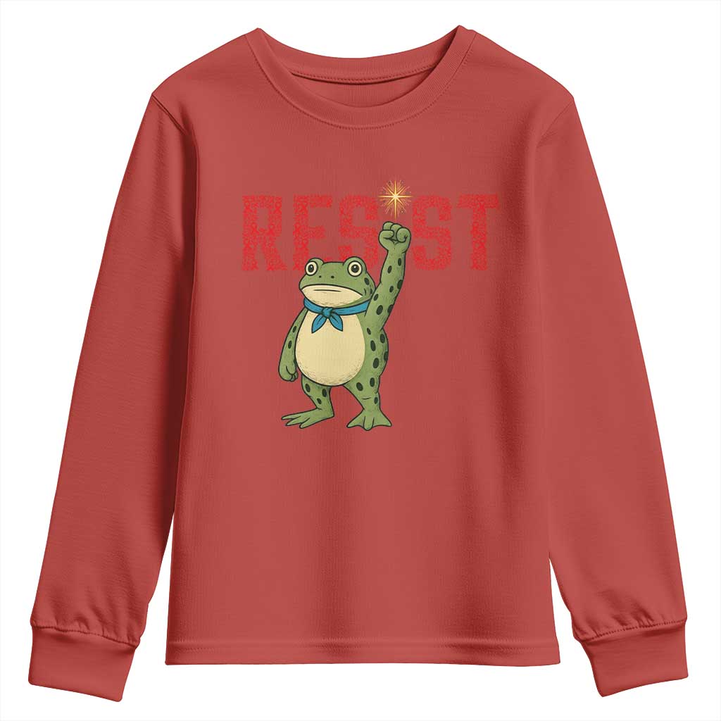 Resist Frog AIDS Support Youth Sweatshirt Portland Activist Political Meme HIV Red Ribbon