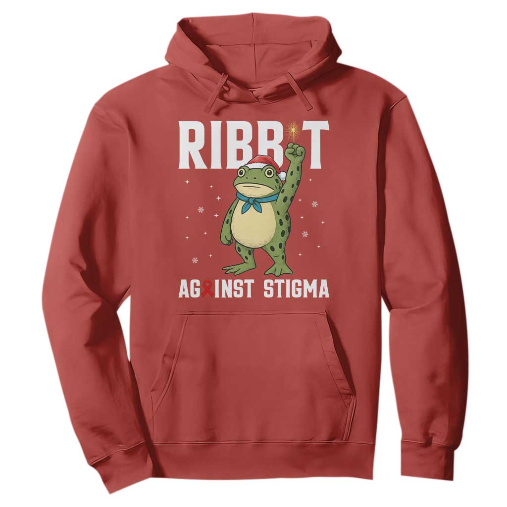 Resist Frog AIDS Support Christmas Hoodie Funny Portland Activist Meme HIV Red Ribbon