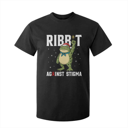 Christmas Frog AIDS Christmas Supporter T Shirt For Kid Funny Portland Activist Meme HIV Support Red Ribbon