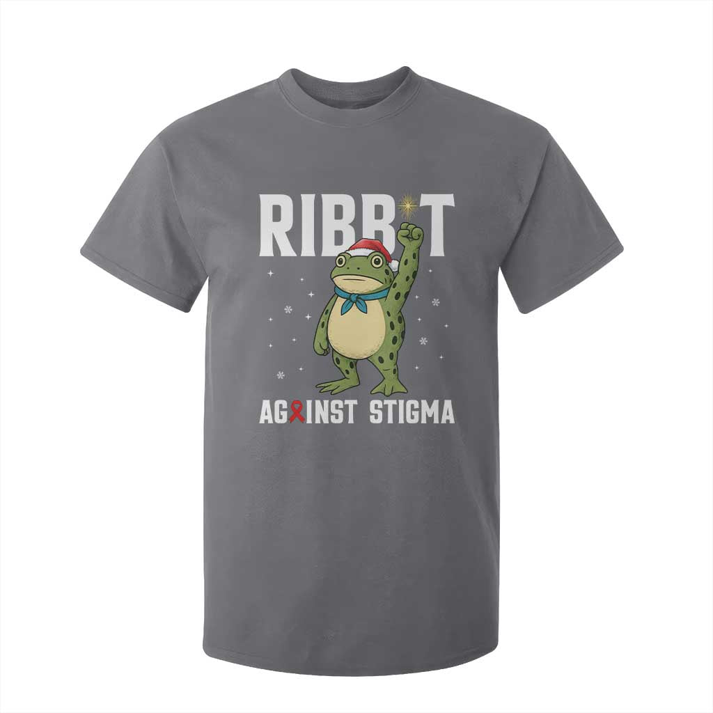 Christmas Frog AIDS Christmas Supporter T Shirt For Kid Funny Portland Activist Meme HIV Support Red Ribbon