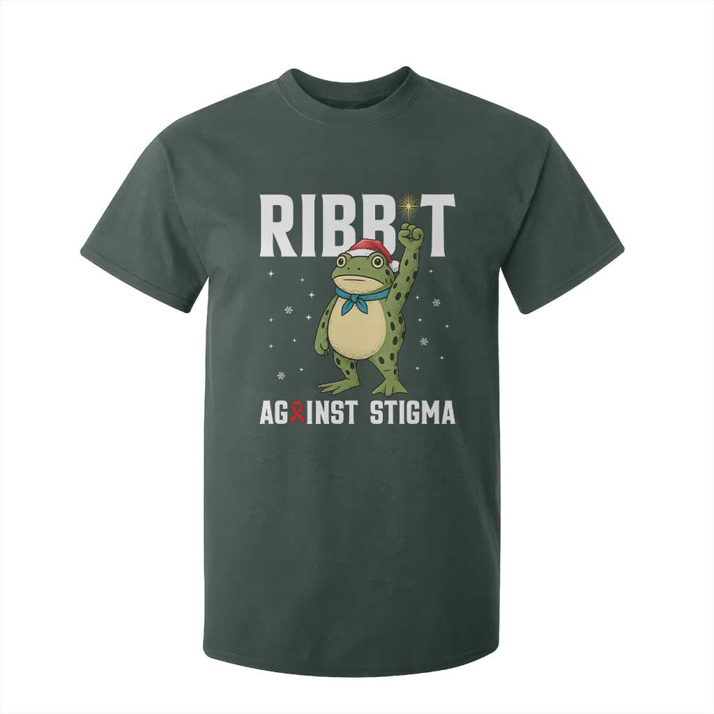 Christmas Frog AIDS Christmas Supporter T Shirt For Kid Funny Portland Activist Meme HIV Support Red Ribbon