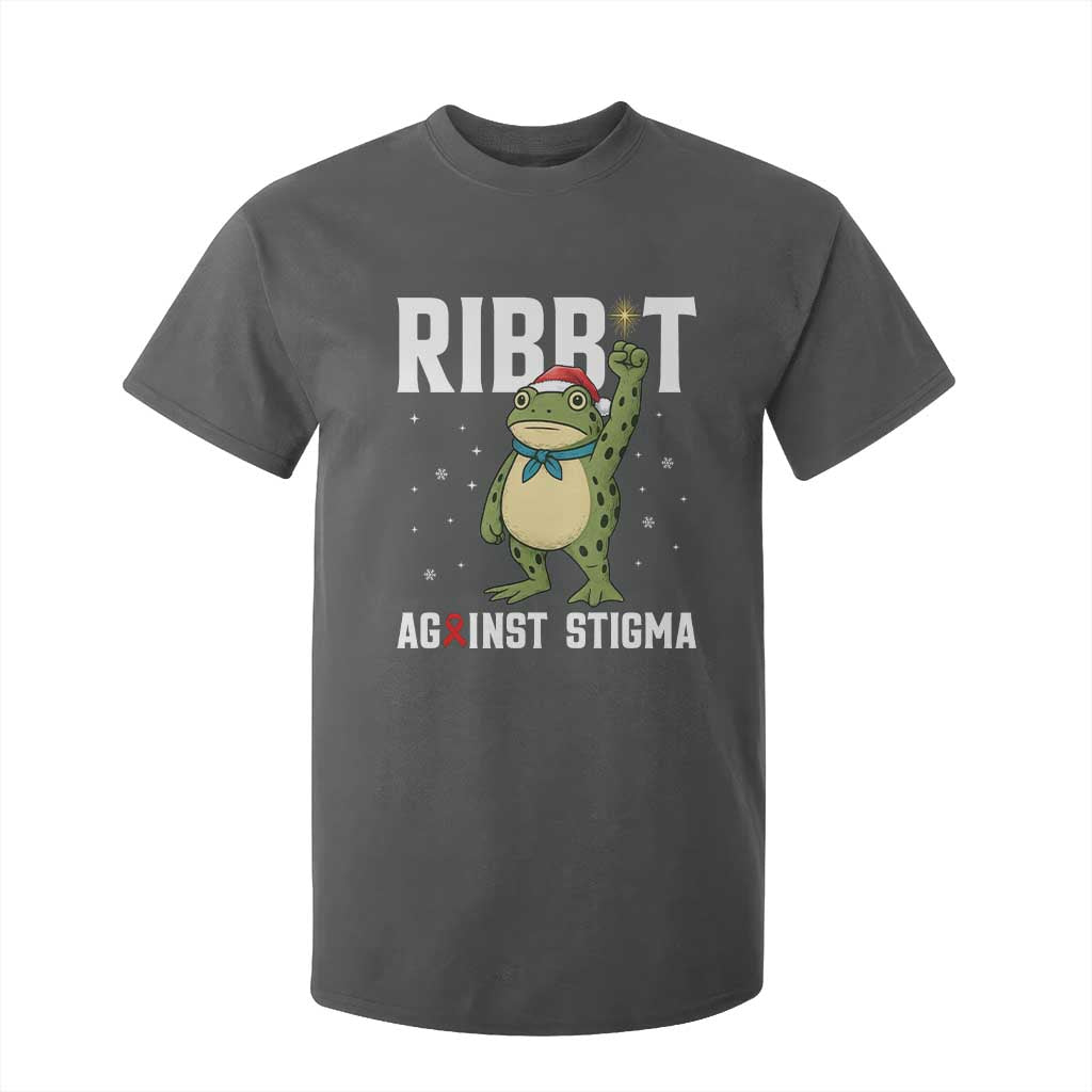 Christmas Frog AIDS Christmas Supporter T Shirt For Kid Funny Portland Activist Meme HIV Support Red Ribbon