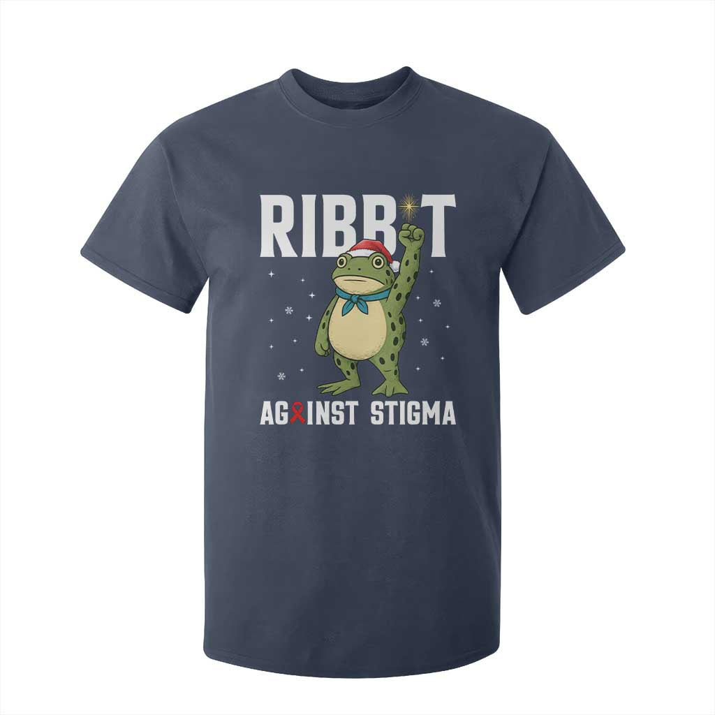 Christmas Frog AIDS Christmas Supporter T Shirt For Kid Funny Portland Activist Meme HIV Support Red Ribbon
