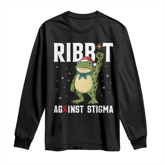 Resist Frog AIDS Support Christmas Long Sleeve Shirt Funny Portland Activist Meme HIV Red Ribbon