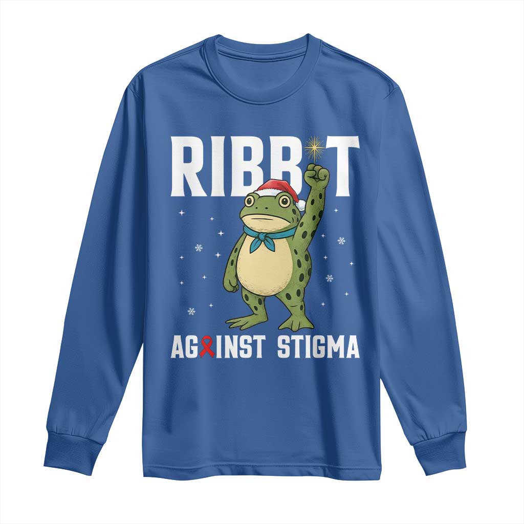 Resist Frog AIDS Support Christmas Long Sleeve Shirt Funny Portland Activist Meme HIV Red Ribbon