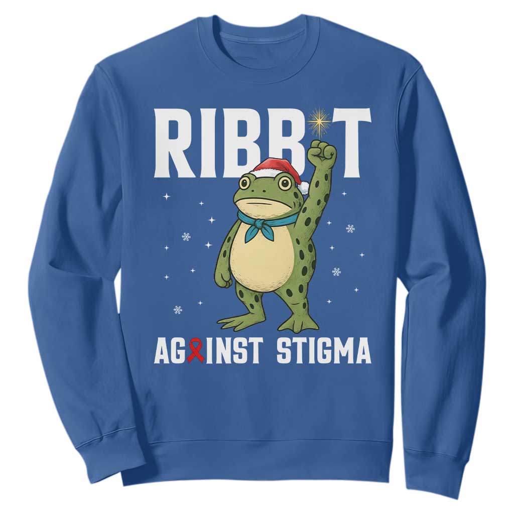 Christmas Frog AIDS Christmas Supporter Sweatshirt Funny Portland Activist Meme HIV Support Red Ribbon