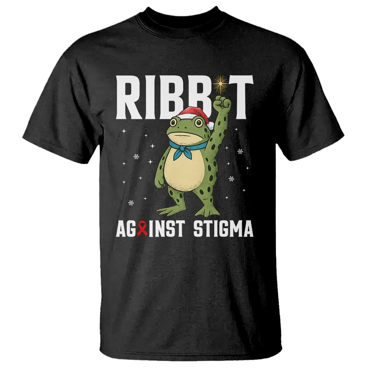 Christmas Frog AIDS Christmas Supporter T Shirt Funny Portland Activist Meme HIV Support Red Ribbon