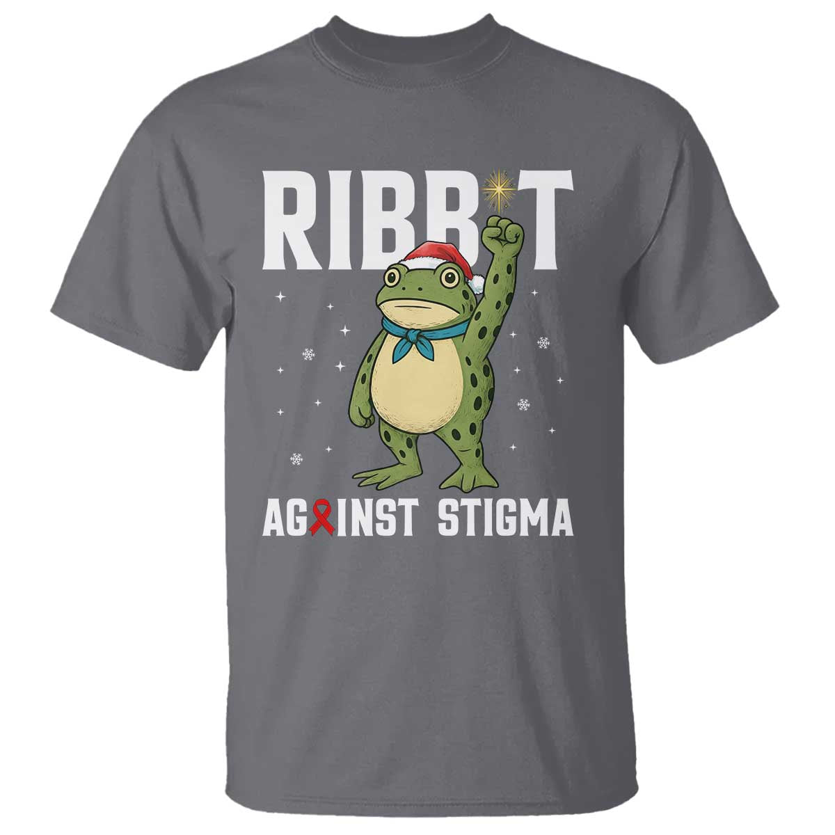 Christmas Frog AIDS Christmas Supporter T Shirt Funny Portland Activist Meme HIV Support Red Ribbon