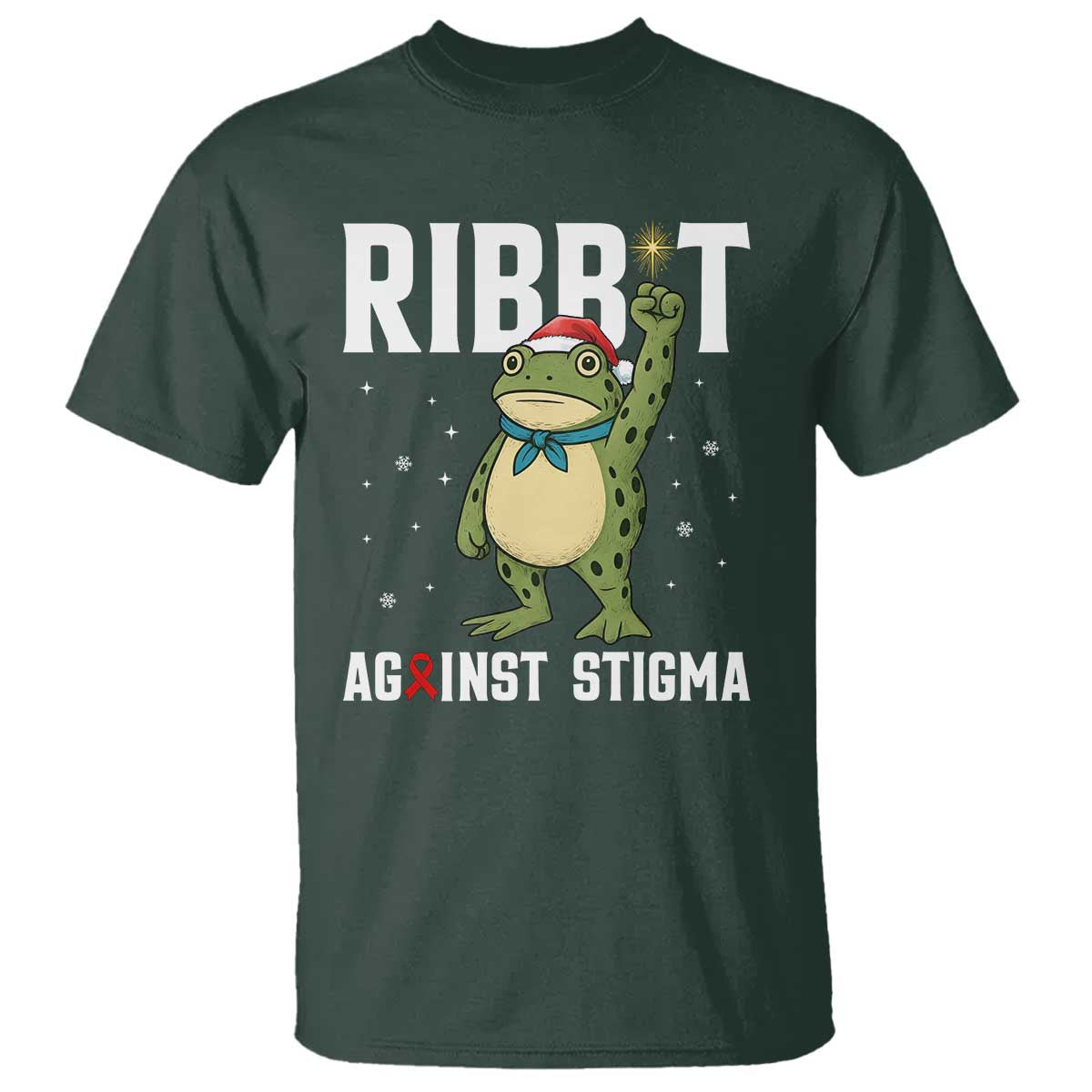 Christmas Frog AIDS Christmas Supporter T Shirt Funny Portland Activist Meme HIV Support Red Ribbon