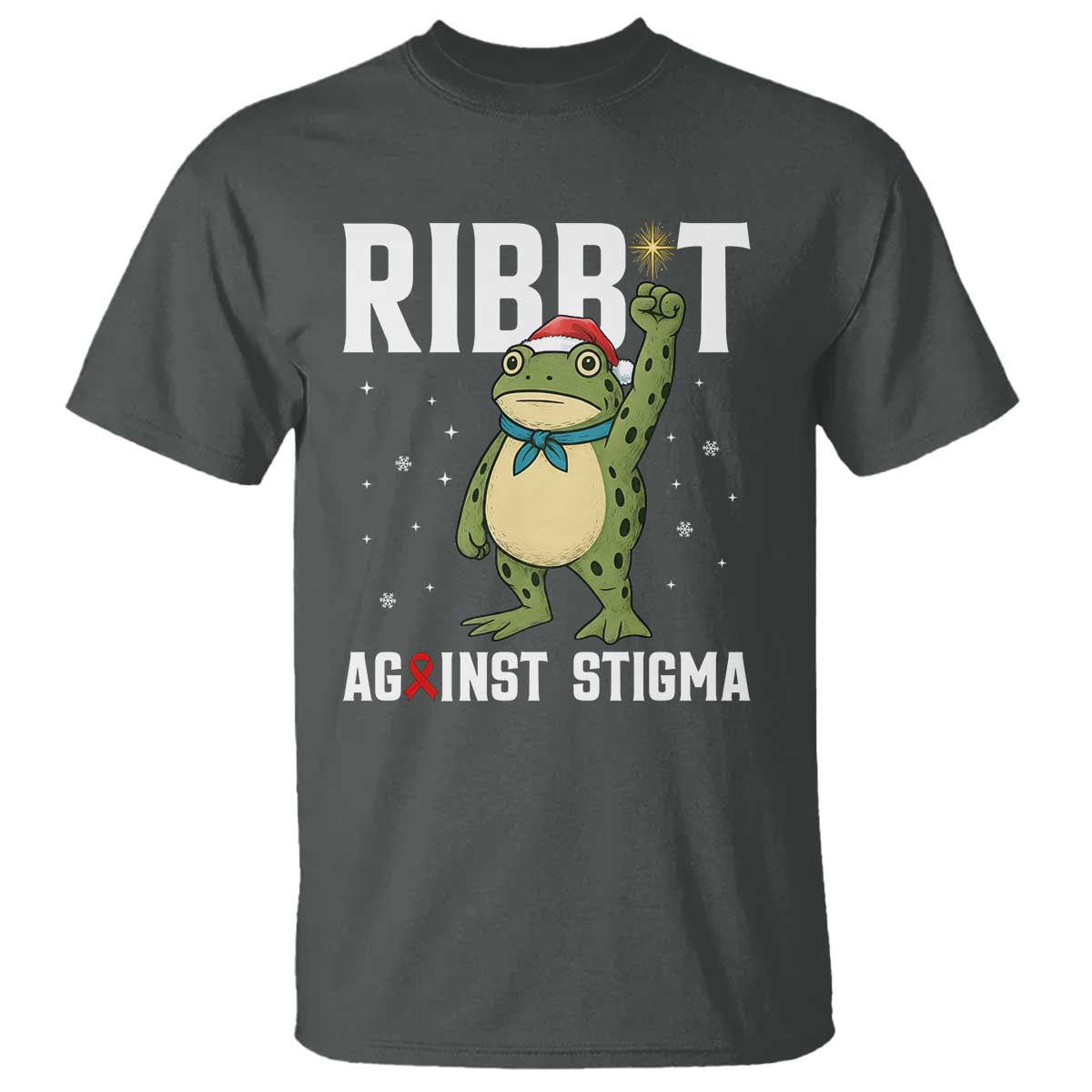 Christmas Frog AIDS Christmas Supporter T Shirt Funny Portland Activist Meme HIV Support Red Ribbon