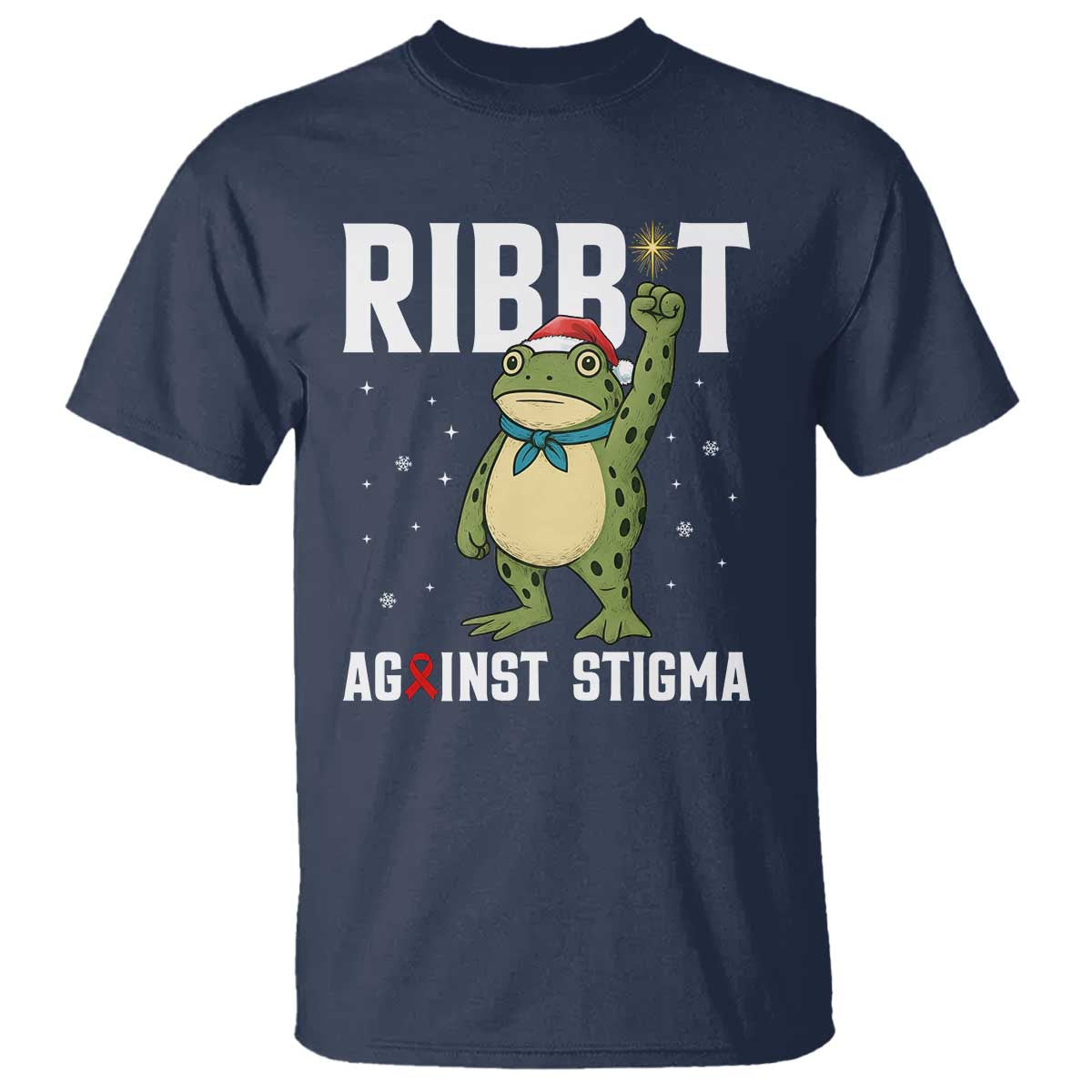Christmas Frog AIDS Christmas Supporter T Shirt Funny Portland Activist Meme HIV Support Red Ribbon
