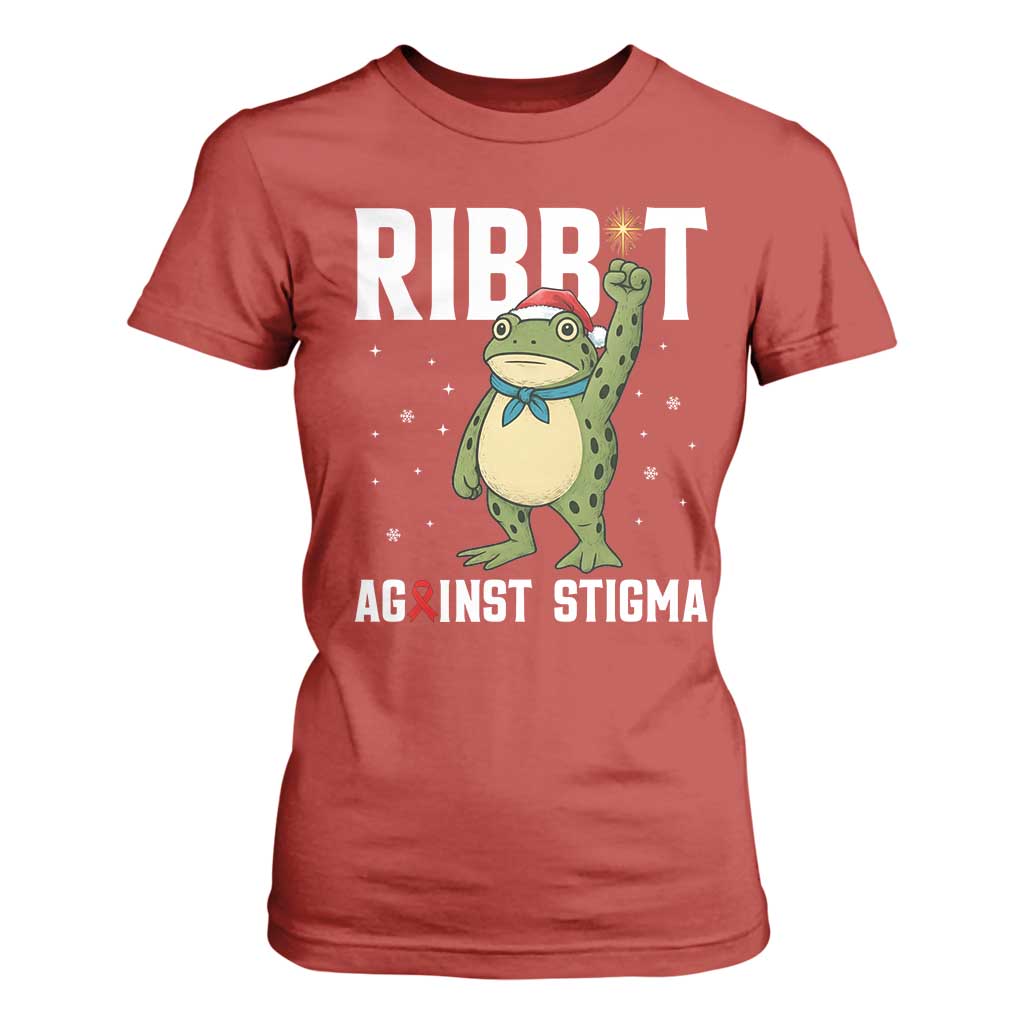 Resist Frog AIDS Support Christmas T Shirt For Women Funny Portland Activist Meme HIV Red Ribbon