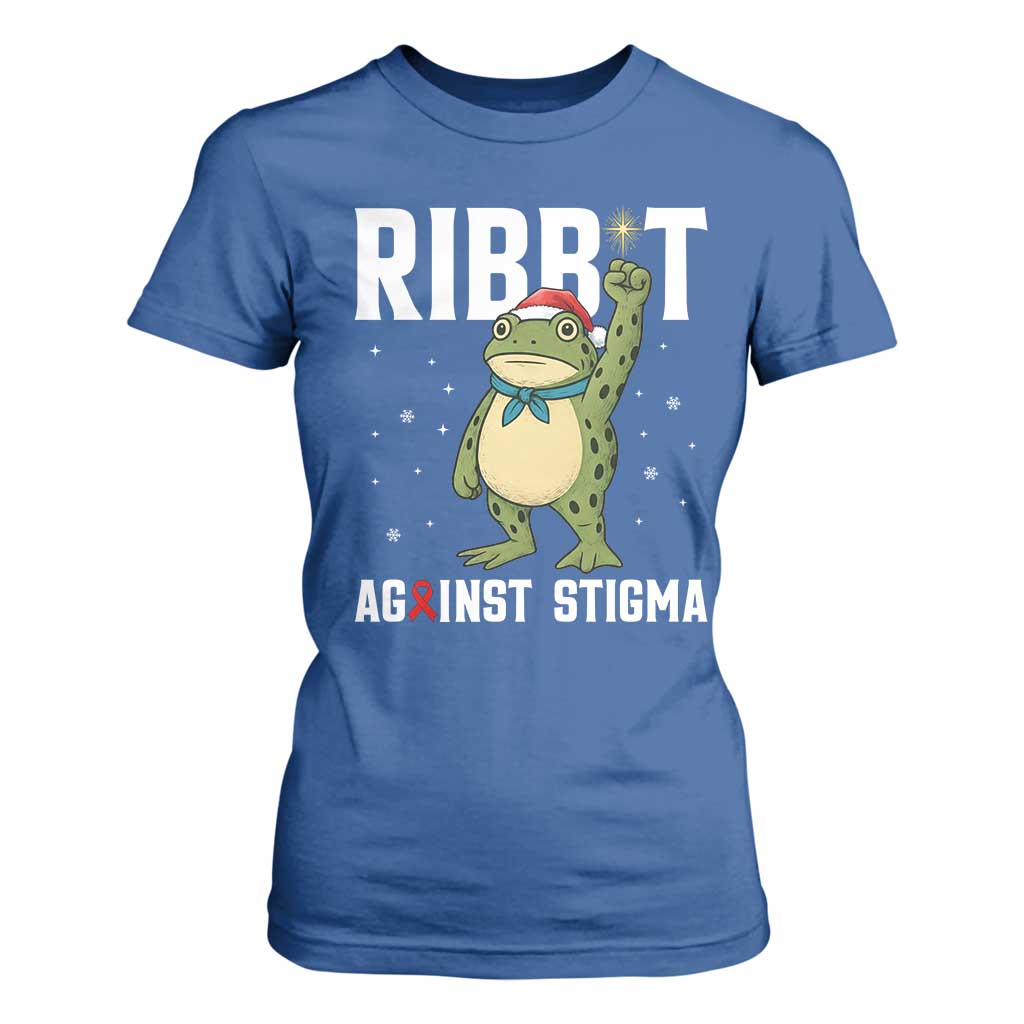 Christmas Frog AIDS Christmas Supporter T Shirt For Women Funny Portland Activist Meme HIV Support Red Ribbon