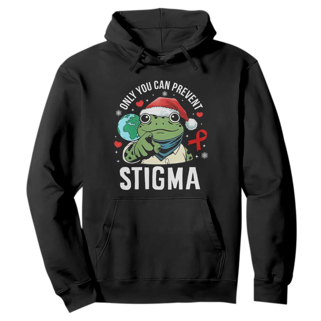Christmas Frog AIDS Christmas Supporter Hoodie Only You Can Prevent Stigma