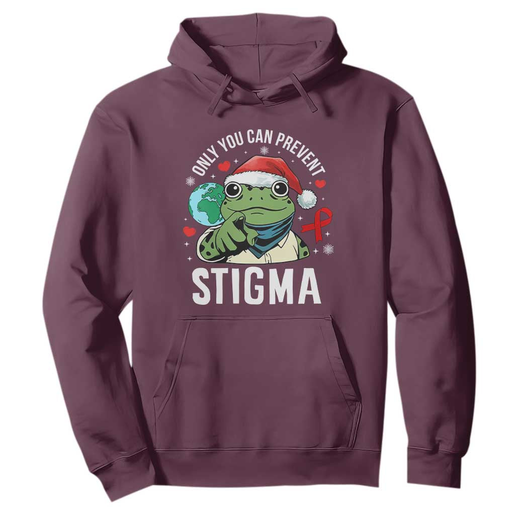 Christmas Frog AIDS Christmas Supporter Hoodie Only You Can Prevent Stigma