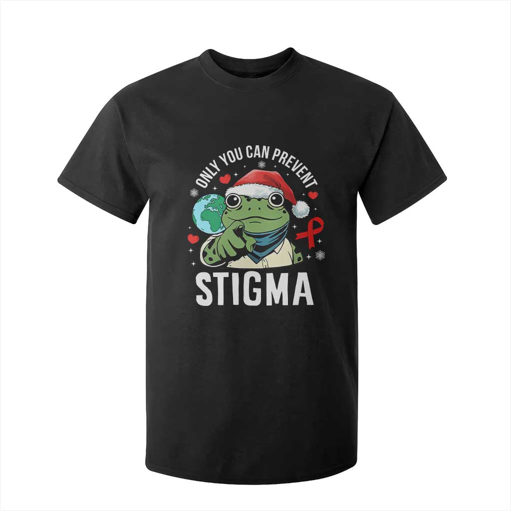 Christmas Frog AIDS Christmas Supporter T Shirt For Kid Only You Can Prevent Stigma