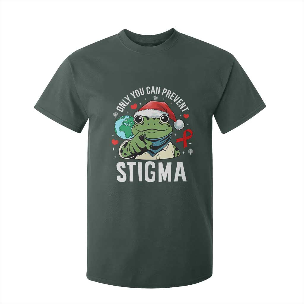 Christmas Frog AIDS Christmas Supporter T Shirt For Kid Only You Can Prevent Stigma