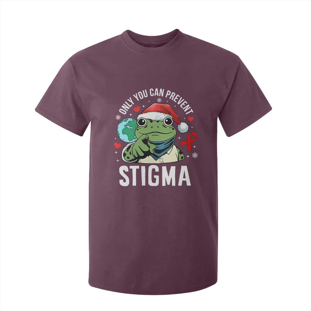 Christmas Frog AIDS Christmas Supporter T Shirt For Kid Only You Can Prevent Stigma