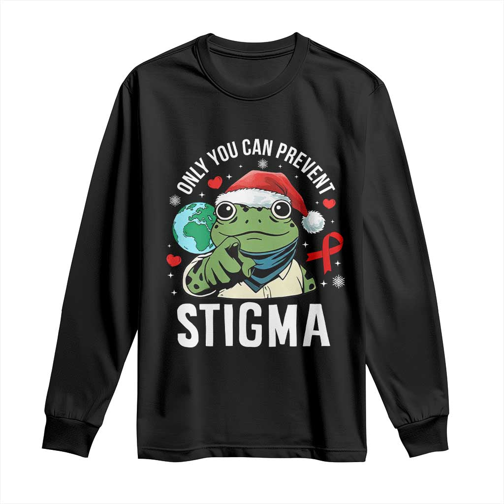 Resist Frog AIDS Support Christmas Long Sleeve Shirt Only You Can Prevent Stigma
