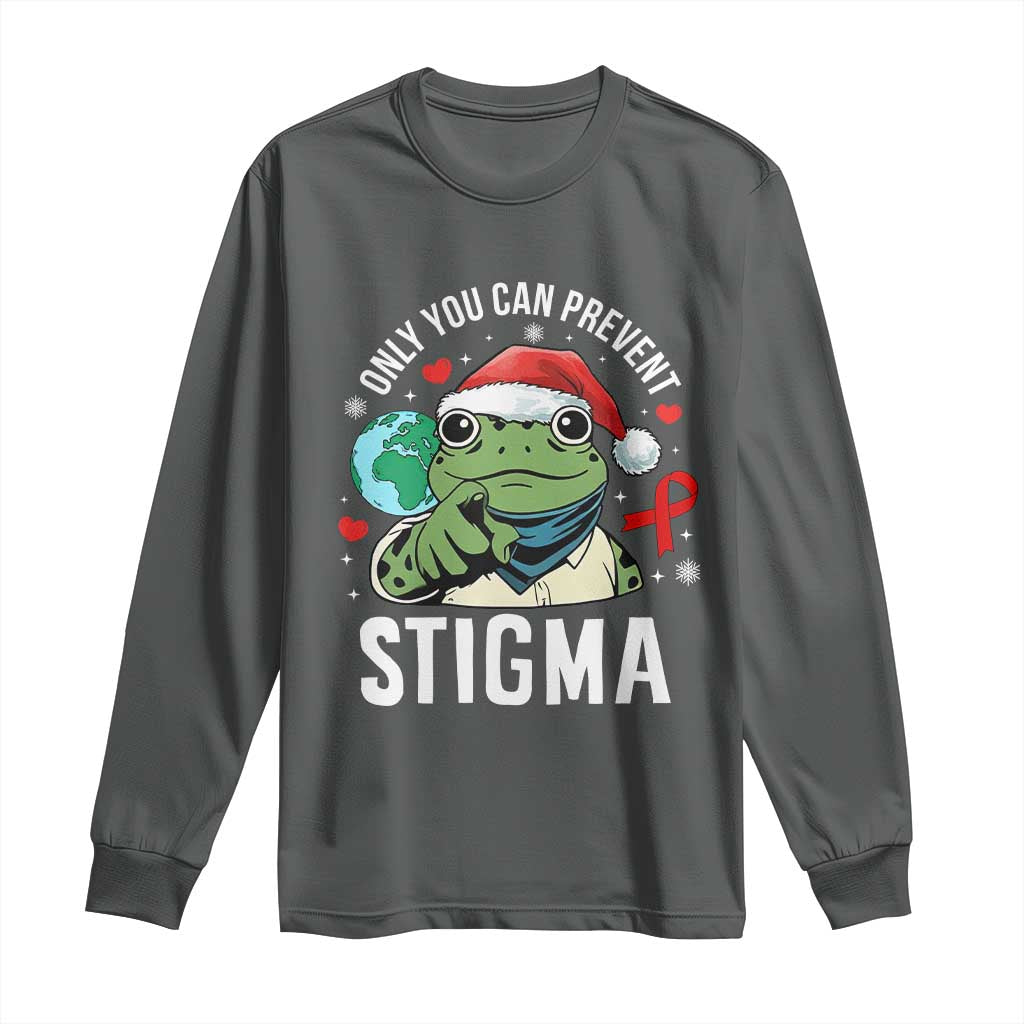 Christmas Frog AIDS Christmas Supporter Long Sleeve Shirt Only You Can Prevent Stigma