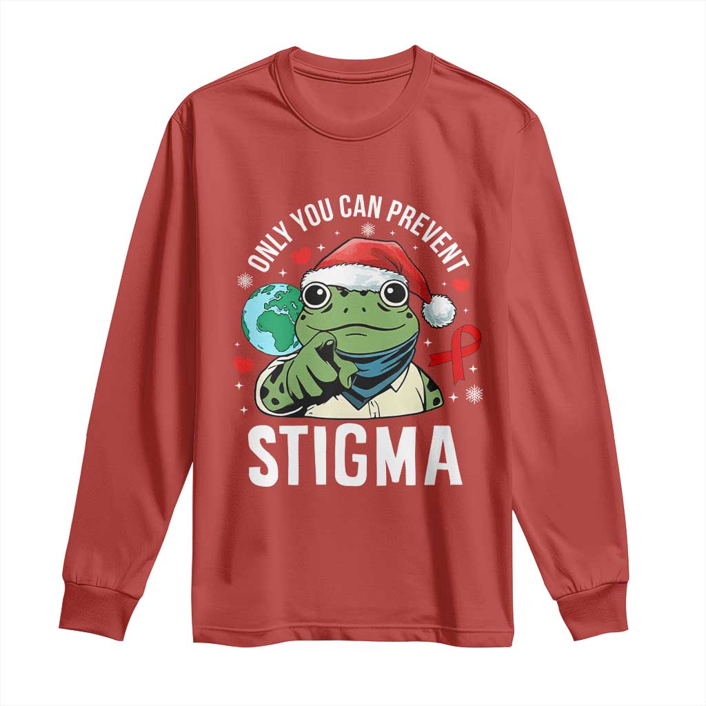 Resist Frog AIDS Support Christmas Long Sleeve Shirt Only You Can Prevent Stigma