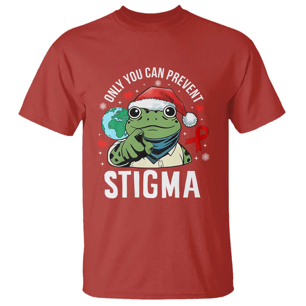 Resist Frog AIDS Support Christmas T Shirt Only You Can Prevent Stigma