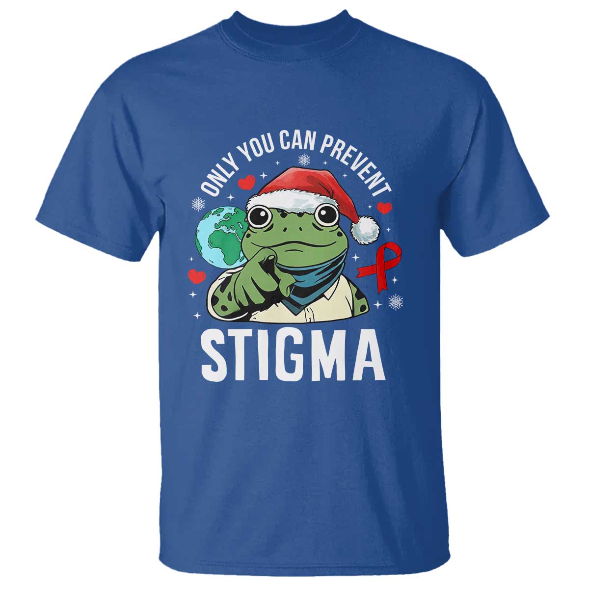 Christmas Frog AIDS Christmas Supporter T Shirt Only You Can Prevent Stigma