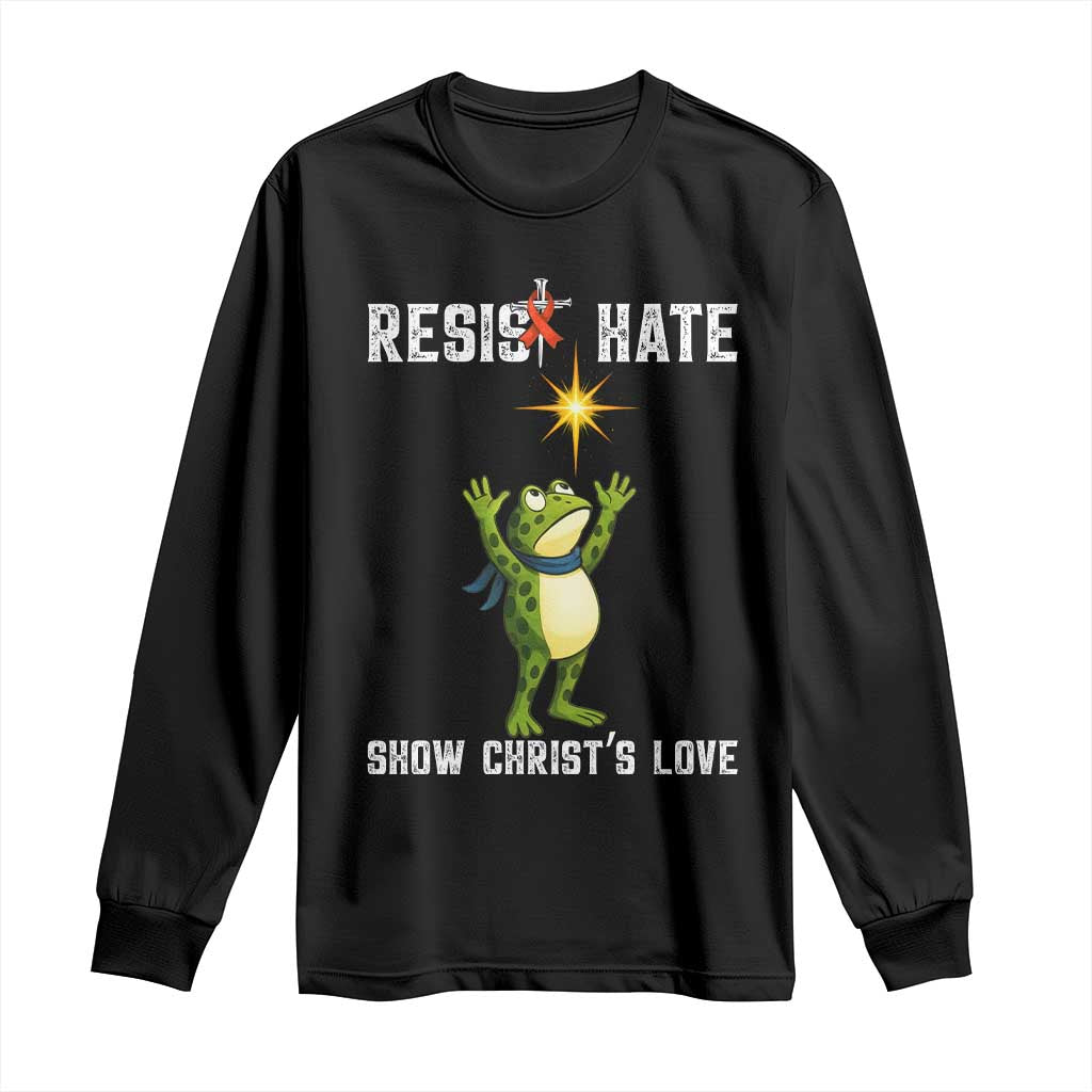 Resist Frog Long Sleeve Shirt Christian HIV Support Red Ribbon