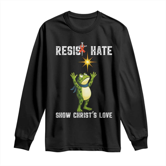 Resist Frog Long Sleeve Shirt Christian HIV Support Red Ribbon