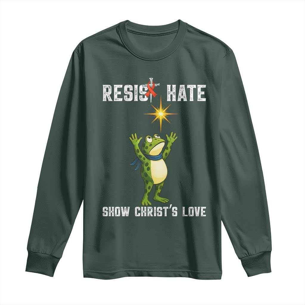 Resist Frog Long Sleeve Shirt Christian HIV Support Red Ribbon