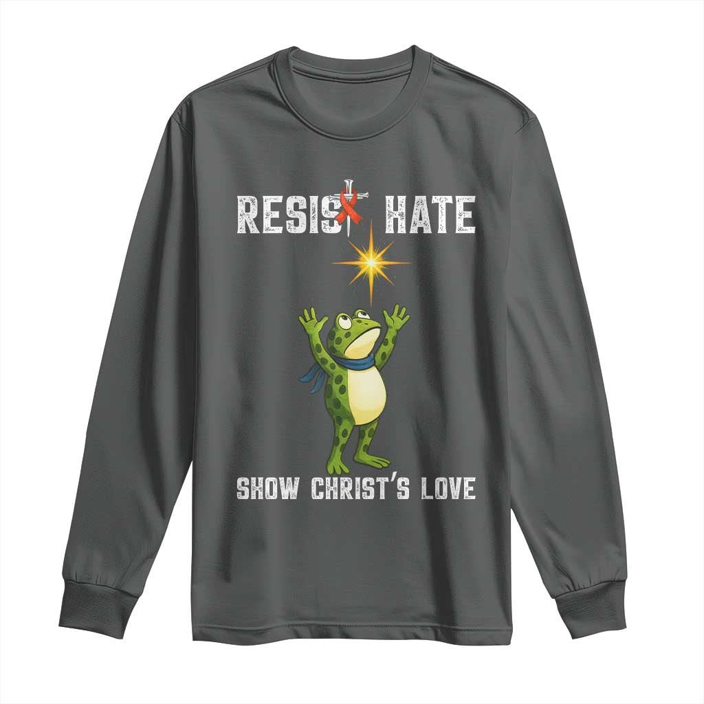Resist Frog Long Sleeve Shirt Christian HIV Support Red Ribbon