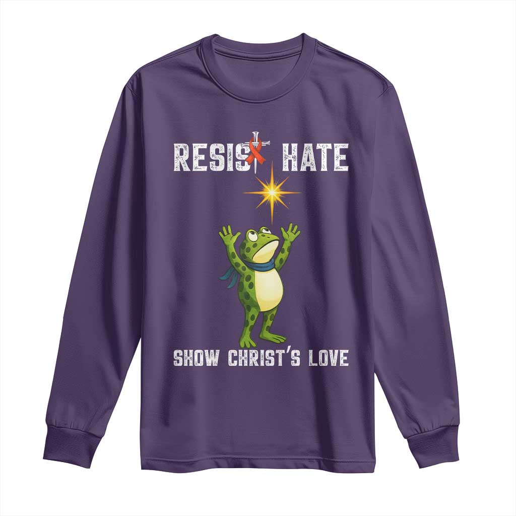 Resist Frog Long Sleeve Shirt Christian HIV Support Red Ribbon