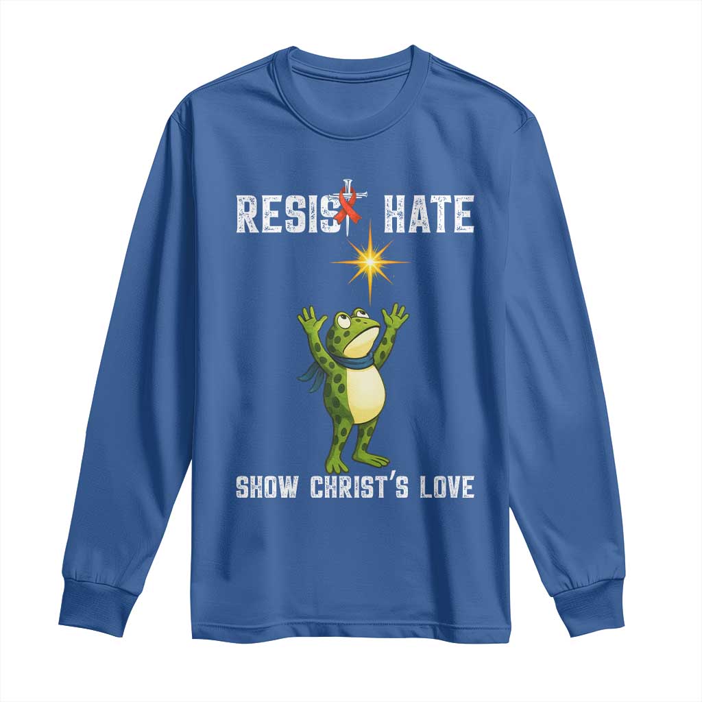 Resist Frog Long Sleeve Shirt Christian HIV Support Red Ribbon