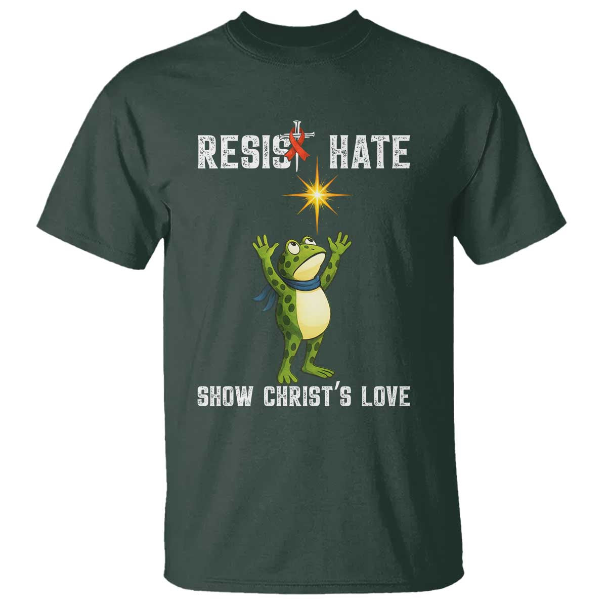 Resist Frog T Shirt Christian HIV Support Red Ribbon