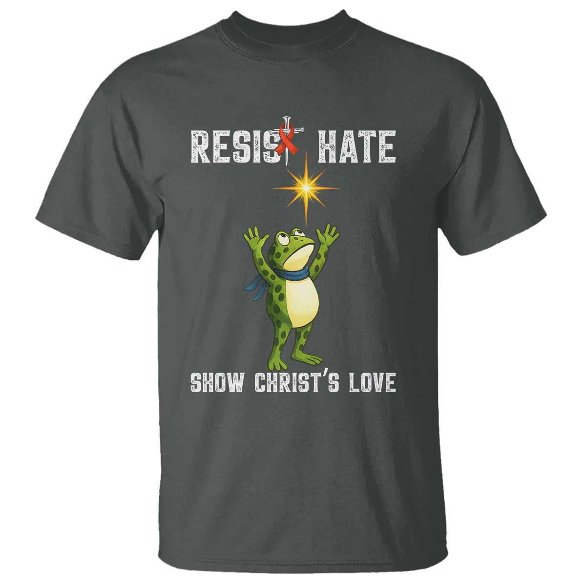 Resist Frog T Shirt Christian HIV Support Red Ribbon
