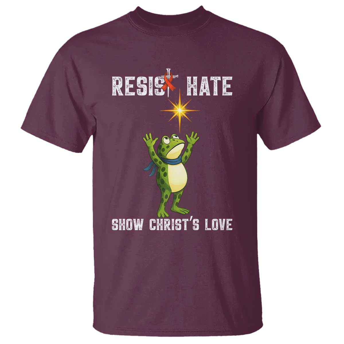 Resist Frog T Shirt Christian HIV Support Red Ribbon