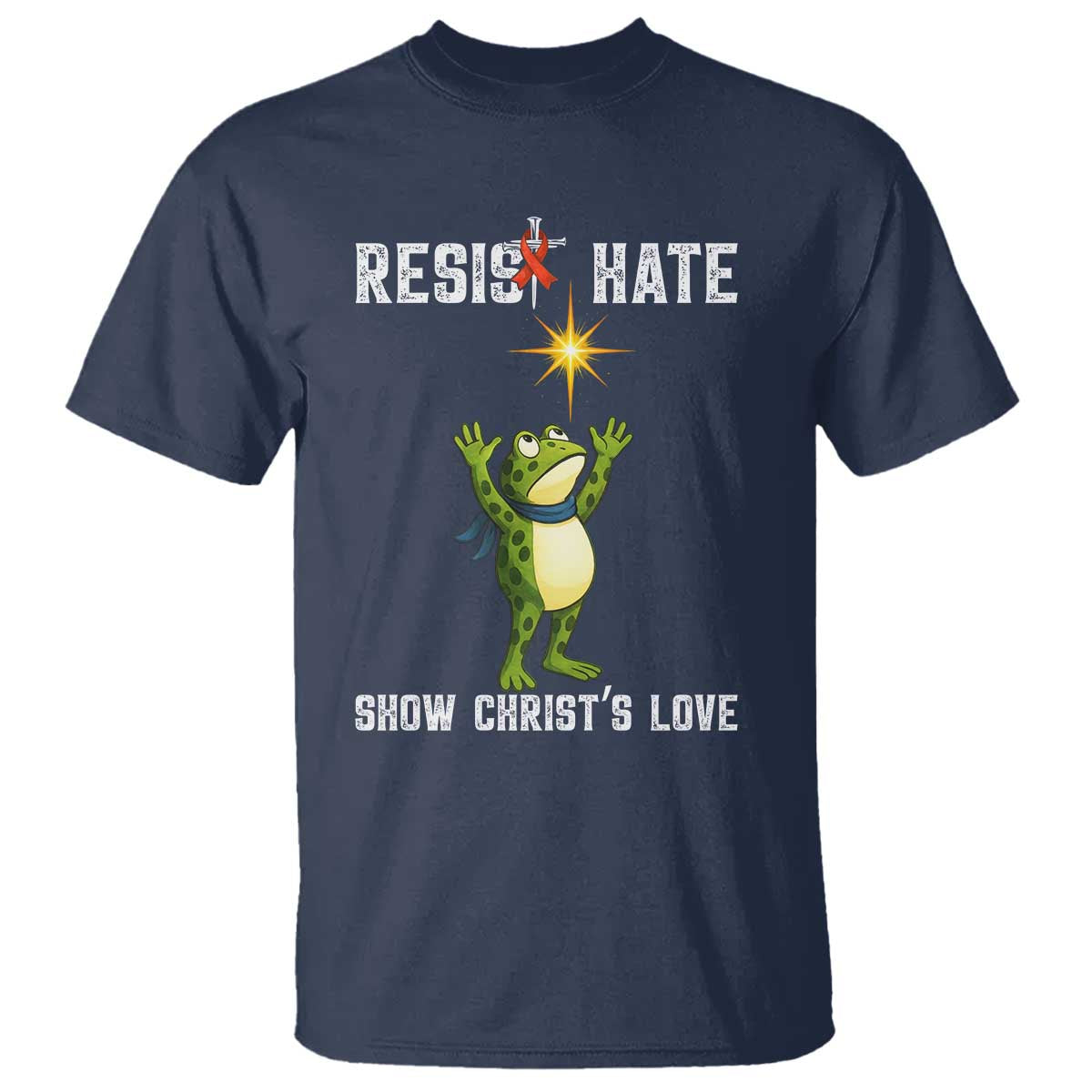 Resist Frog T Shirt Christian HIV Support Red Ribbon