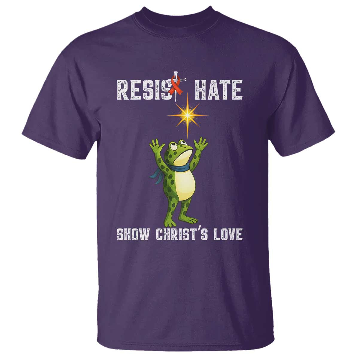 Resist Frog T Shirt Christian HIV Support Red Ribbon