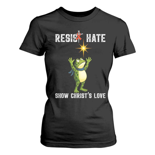 Resist Frog T Shirt For Women Christian HIV Support Red Ribbon