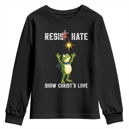 Resist Frog Youth Sweatshirt Christian HIV Support Red Ribbon