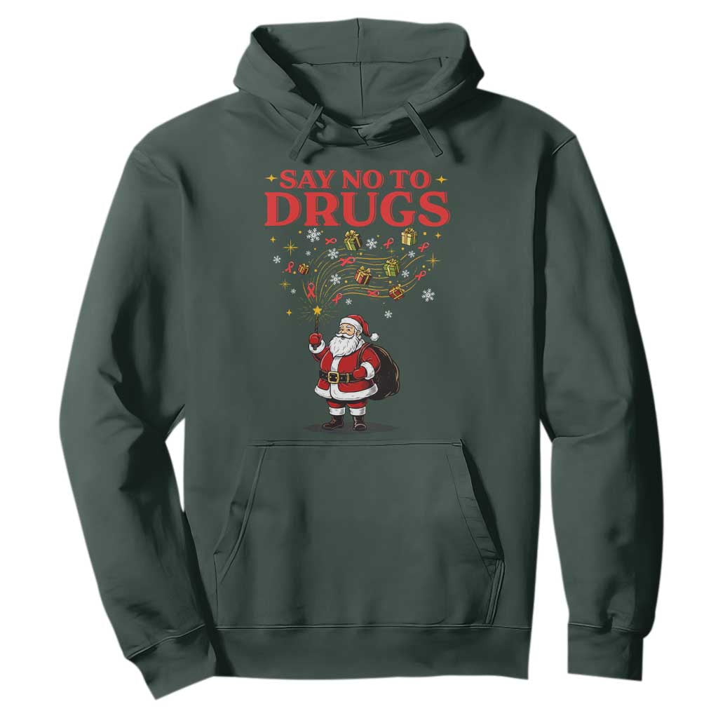 Santa Christmas Hoodie AIDS Awwanrness Red Ribbon HIV Support