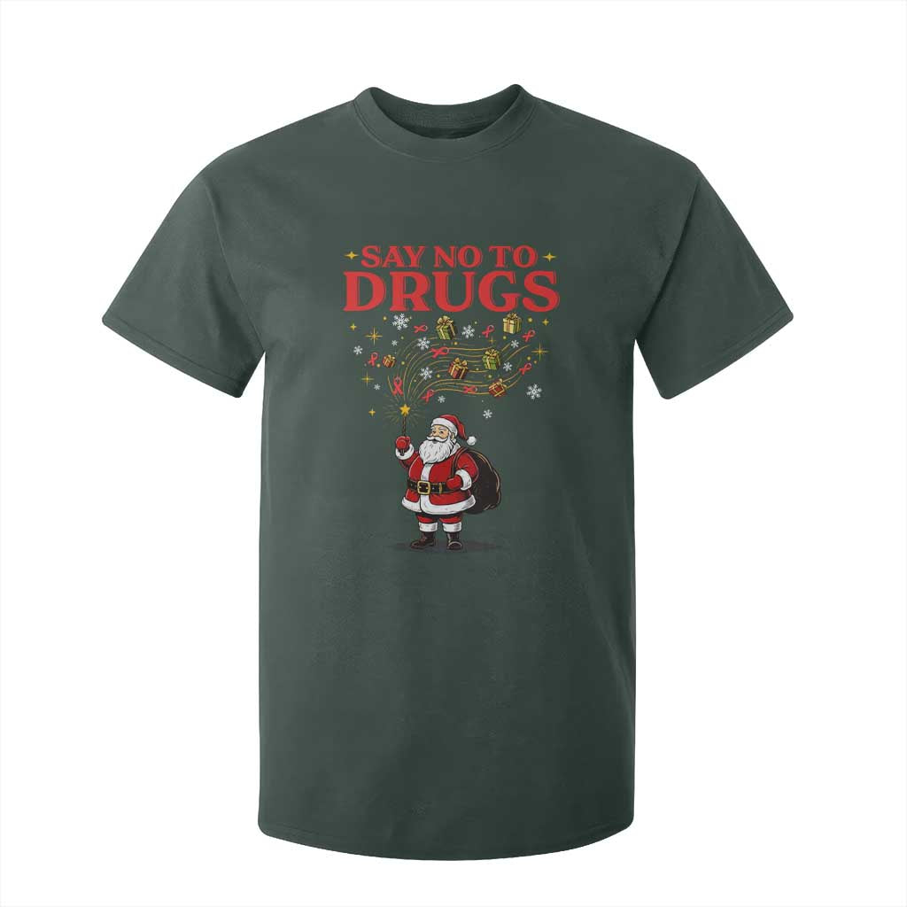 Santa Christmas T Shirt For Kid AIDS Awwanrness Red Ribbon HIV Support