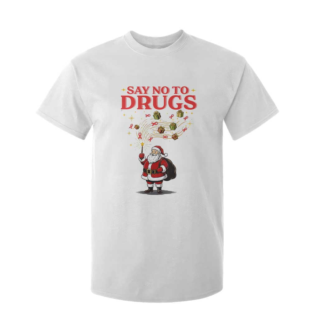 Santa Christmas T Shirt For Kid AIDS Awwanrness Red Ribbon HIV Support