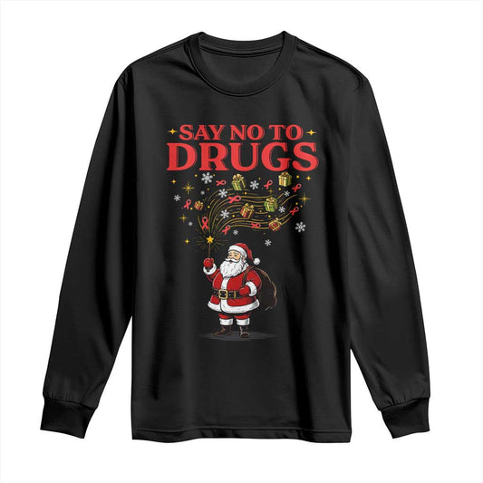 Santa Christmas Long Sleeve Shirt AIDS Awwanrness Red Ribbon HIV Support