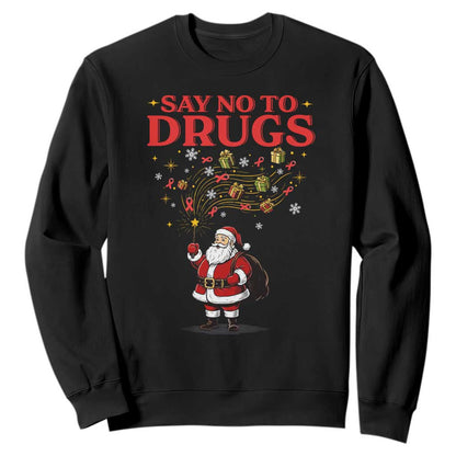 Santa Christmas Sweatshirt AIDS Awwanrness Red Ribbon HIV Support