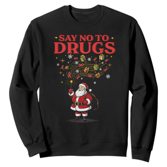 Santa Christmas Sweatshirt AIDS Awwanrness Red Ribbon HIV Support