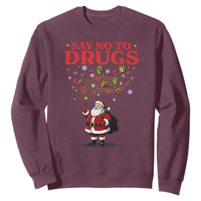 Santa Christmas Sweatshirt AIDS Awwanrness Red Ribbon HIV Support