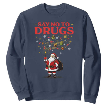 Santa Christmas Sweatshirt AIDS Awwanrness Red Ribbon HIV Support