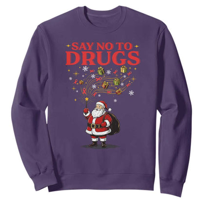Santa Christmas Sweatshirt AIDS Awwanrness Red Ribbon HIV Support